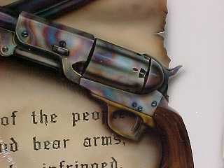 Detail of Colt Pistol (Painted by DuSold Designs)